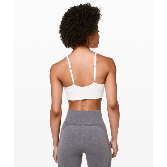 LULULEMON Ebb To Street II White Seamless Ribbed Long Line Sports Bra, Size 6 - Picture 2 of 16